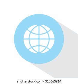 The globe icon. Globe symbol. Flat Vector illustration