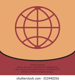 The globe icon. Globe symbol. Flat Vector illustration
