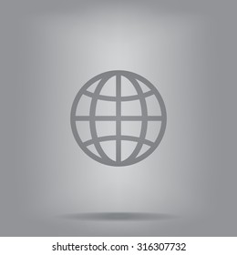 The globe icon. Globe symbol. Flat Vector illustration