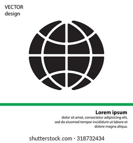 The globe icon. Globe symbol. Flat Vector illustration