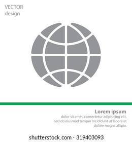 The globe icon. Globe symbol. Flat Vector illustration