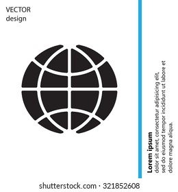 The globe icon. Globe symbol. Flat Vector illustration