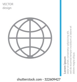 The globe icon. Globe symbol. Flat Vector illustration