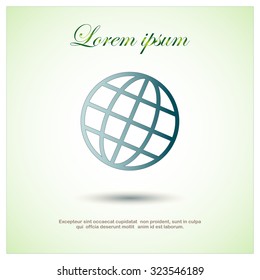 The globe icon. Globe symbol. Flat Vector illustration