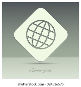 The globe icon. Globe symbol. Flat Vector illustration