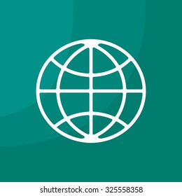 The globe icon. Globe symbol. Flat Vector illustration