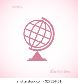 The globe icon. Globe symbol. Flat Vector illustration