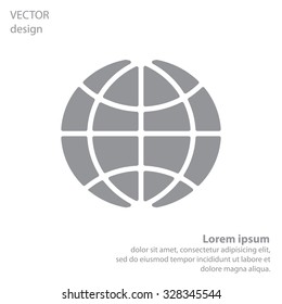 The globe icon. Globe symbol. Flat Vector illustration