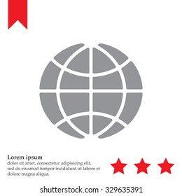 The globe icon. Globe symbol. Flat Vector illustration