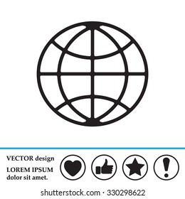 The globe icon. Globe symbol. Flat Vector illustration