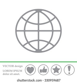 The globe icon. Globe symbol. Flat Vector illustration