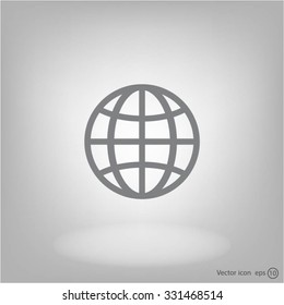 The globe icon. Globe symbol. Flat Vector illustration
