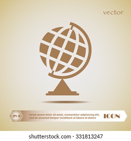 The globe icon. Globe symbol. Flat Vector illustration