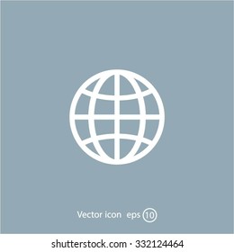 The globe icon. Globe symbol. Flat Vector illustration