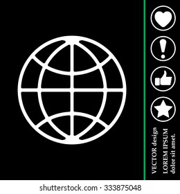 The globe icon. Globe symbol. Flat Vector illustration