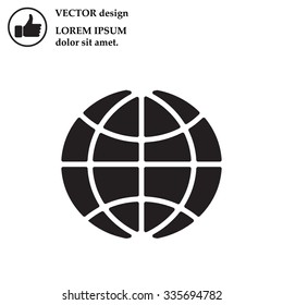 The globe icon. Globe symbol. Flat Vector illustration