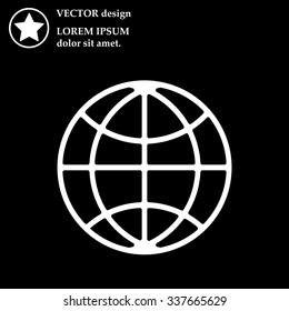 The globe icon. Globe symbol. Flat Vector illustration