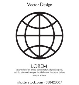 The globe icon. Globe symbol. Flat Vector illustration