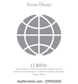 The globe icon. Globe symbol. Flat Vector illustration