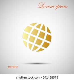 The globe icon. Globe symbol. Flat Vector illustration