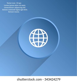 The globe icon. Globe symbol. Flat Vector illustration