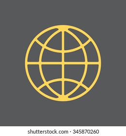 The globe icon. Globe symbol. Flat Vector illustration