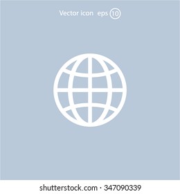 The globe icon. Globe symbol. Flat Vector illustration