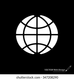 The globe icon. Globe symbol. Flat Vector illustration