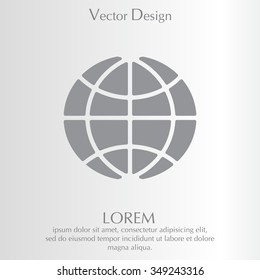 The globe icon. Globe symbol. Flat Vector illustration