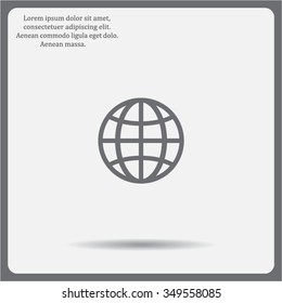 The globe icon. Globe symbol. Flat Vector illustration