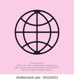 The globe icon. Globe symbol. Flat Vector illustration