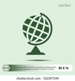 The globe icon. Globe symbol. Flat Vector illustration