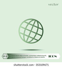 The globe icon. Globe symbol. Flat Vector illustration