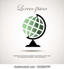 The globe icon. Globe symbol. Flat Vector illustration