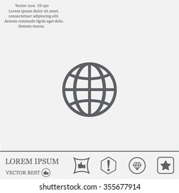 The globe icon. Globe symbol. Flat Vector illustration