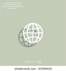 The globe icon. Globe symbol. Flat Vector illustration