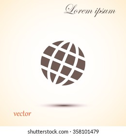 The globe icon. Globe symbol. Flat Vector illustration