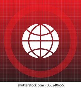 The globe icon. Globe symbol. Flat Vector illustration