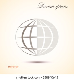 The globe icon. Globe symbol. Flat Vector illustration