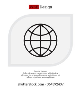 The globe icon. Globe symbol. Flat Vector illustration