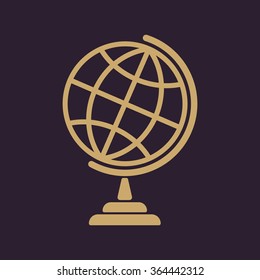 The globe icon. Globe symbol. Flat Vector illustration