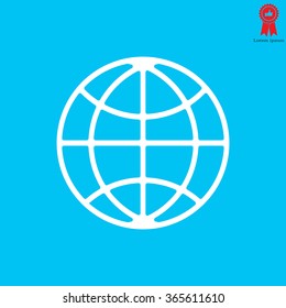 The globe icon. Globe symbol. Flat Vector illustration