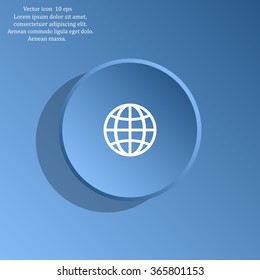 The globe icon. Globe symbol. Flat Vector illustration