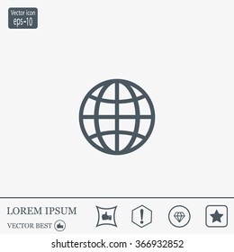 The globe icon. Globe symbol. Flat Vector illustration