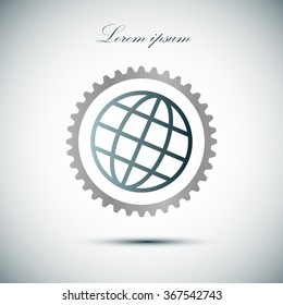 The globe icon. Globe symbol. Flat Vector illustration