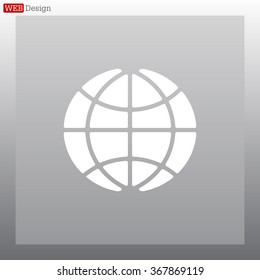 The globe icon. Globe symbol. Flat Vector illustration