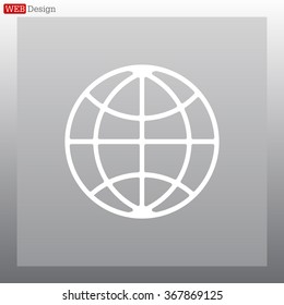 The globe icon. Globe symbol. Flat Vector illustration