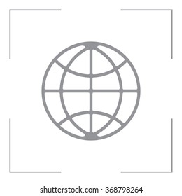 The globe icon. Globe symbol. Flat Vector illustration