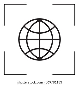 The globe icon. Globe symbol. Flat Vector illustration