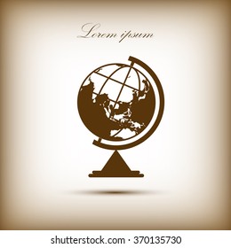 The globe icon. Globe symbol. Flat Vector illustration